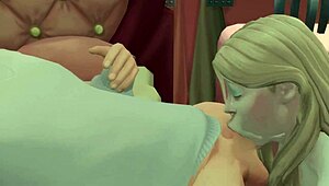 she keeps sucking with intense face fuck and gooey deepthroat action.