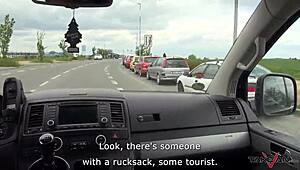 Hey, runner girl, wanna hop in my van for a wild ride with a stranger’s monster cock?