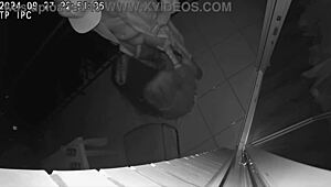 Real cheating wife and friend fuck on hotel balcony taboo sex 😈