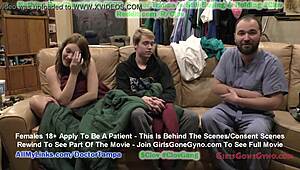 Pregnant Nova Maverick sneaks sex toy at doctor's office. She masturbates wildly in front of staff.