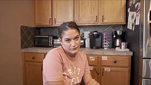 Caught my step brother's cheating wife Kendra Heart bent over for creampie