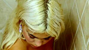 adorable blonde took a shower during her solo photoshoot with stunning charm