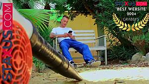 i catch the gardener jerking off in nature and give him my full help