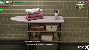 In the fashion business game, the teen takes off clothes and enjoys intense anal fucking