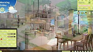 i play summer clover harem, big blonde stepsis rides my giant cock at nite