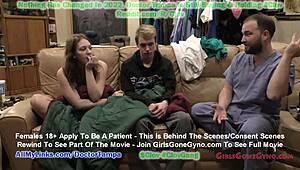 Pregnant Nova Maverick sneaks sex toy at doctor's office. She masturbates wildly in front of staff.