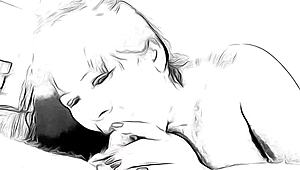 Cartoon nympho says, I’ll suck you dry right now