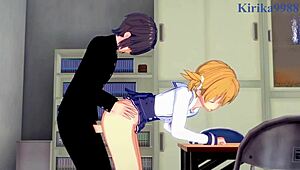 Chiaki Kanda and Kotone Hara in intense hentai creampie