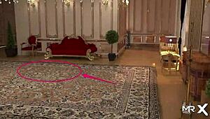 In the fashion business game, the teen takes off clothes and enjoys intense anal fucking