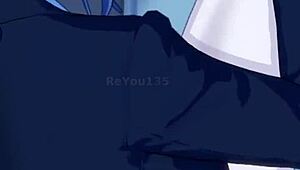 oc new employee with big tits in 3d hentai game.