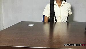 ebony babe outdoor adventure with ripped clothes