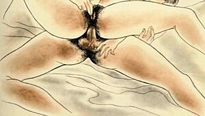 Curious about vintage erotic drawings with a retro anime twist?