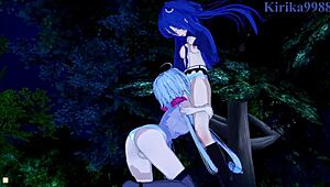 Chris yukine and tsubasa kazanari intense lesbian play with maria cadenzavna eve!