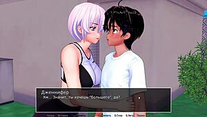 athletic milf in hentai gameplay gets hardcore blowjob in hs tutor part 33