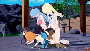 Futurari Fantasy Aqua Ateno Fucks Yor Forger In Foursome Orgy With Vibrator