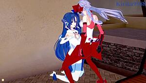 tsubasa kazanari and maria cadenzavna eve explore lesbian futanari pleasures in symphogear hentai