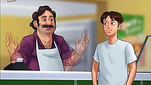 summertime saga 76 features small tits brunette in erotic hentai game scenes.