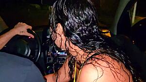 Didi's taxi blowjob stunned me, cuckold recording hotwife sucking stranger's cock on Medellin streets.