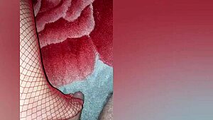 A Latina BBW seduces her roommate in red lingerie