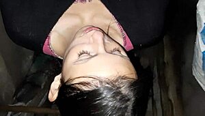 after a walk, two stranger village girls got down with dirty talk in barn