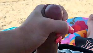 Getting him off on a public beach