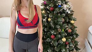 I nailed my teacher then my stepmother for Christmas party access in Russian homemade