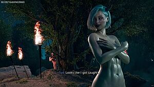 3D game of naughty babe's tight holes being pierced