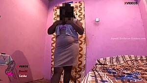 Indian big tits boss seduces horny employee for hardcore fuck in her house. Sideways missionary and bent over action included.