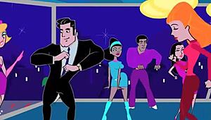 Gay sex cartoon party gets wild with steamy action.