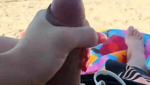 Getting him off on a public beach