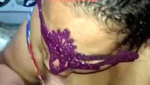 latina domina milks huge cock in homemade cuckold clip.