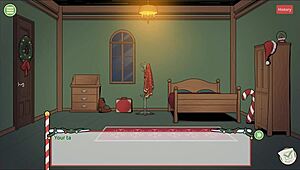 In this Christmas hentai game, the naughty elf surprises Claus with his sexy wife.