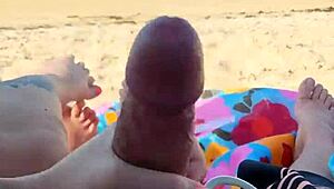 Getting him off on a public beach