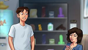 summertime saga 76 features small tits brunette in erotic hentai game scenes.