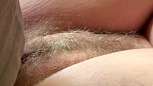he nailed my hairy pussy and came slowly closeup