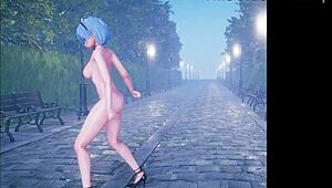 Cute anime girl dancing and getting fucked part 2