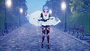 Cute anime girl dancing and getting fucked part 2