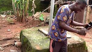 Anime character bent over receives cumshot in doggystyle position