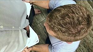 hour-long gay blowjob compilation with huge facials