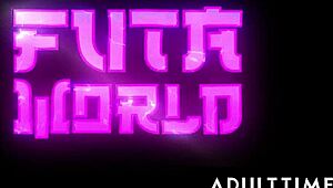 Adult Time - Kitty roleplay slut Myra Moans gets futanari creampie