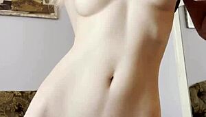 Cute petite Maiskii fingers tight body until explosive cum