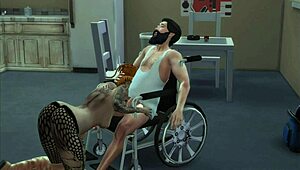 tattooed girl seduces invalid for intense sex