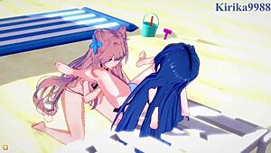 tsubasa kazanari and maria cadenzavna eve explore lesbian futanari pleasures in symphogear hentai