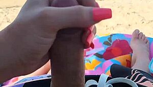 Getting him off on a public beach