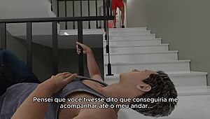 yo, check kayleigh’s wild staircase challenge in this hentai game!