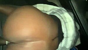 Shy ebony teen neighbor takes monster cock outdoors!