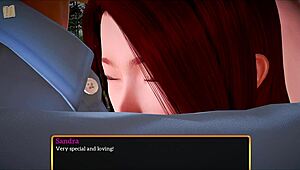 Redhead hentai girl with big tits in erotic family scene 😏