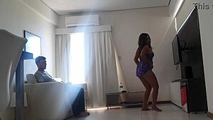 Latina amateur twerks her big ass, rubbing against my cock in homemade scene.