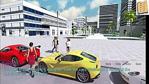 Wife and stepmother play game with brunette and blonde teens, exposing big asses and tits