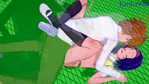 Lala Satalin Deviluke, Haruna Sairenji, and Rito Yuki in intense hentai sex from To Love Ru